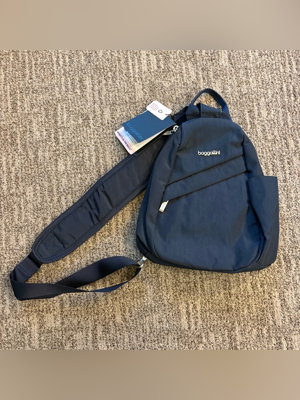 Baggallini Medium Sling backpack in solid black
